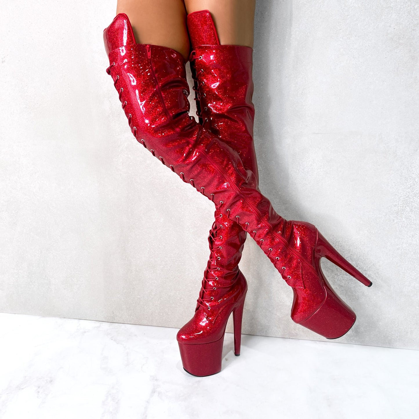 The Glitterati Thigh High - Kansass - 8 INCH