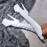 Ghosted Open Toe Over Knee Boot - 8 INCH