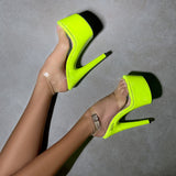 The Glitterati Classic Stiletto - Citrus Yellow Burst - 7 INCH