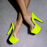 The Glitterati Classic Stiletto - Citrus Yellow Burst - 7 INCH