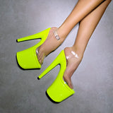 The Glitterati Classic Stiletto - Citrus Yellow Burst - 8 INCH