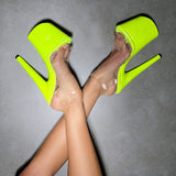 The Glitterati Classic Stiletto - Citrus Yellow Burst - 8 INCH