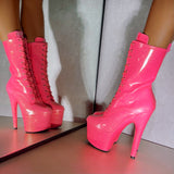 The Glitterati Boot - Juicy Pink Burst - 7 INCH