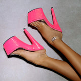 The Glitterati Classic Stiletto - Juicy Pink Burst - 7 INCH