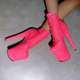 The Glitterati Ankle Boot - Juicy Pink Burst - 8 INCH