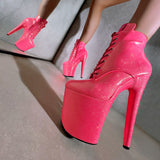 The Glitterati Ankle Boot - Juicy Pink Burst - 8 INCH