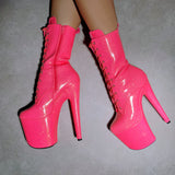 The Glitterati Boot - Juicy Pink Burst - Wide Fit - 8INCH