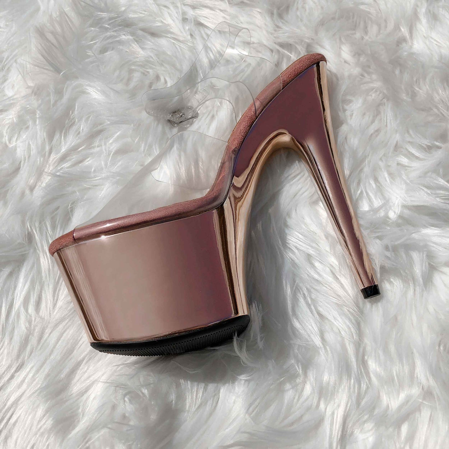 Sienna Classic Stiletto - Rose Gold - 7 INCH, stripper shoe, stripper heel, pole heel, not a pleaser, platform, dancer, pole dance, floor work