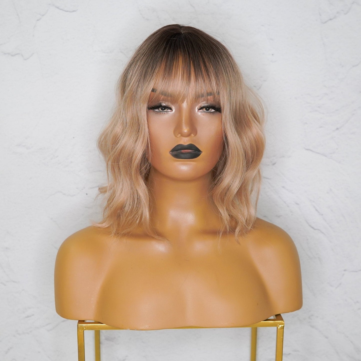 HAYLEY Caramel Ombre Bob Fringe Wig - Milk & Honey