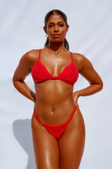 Sparkle Red - HOAH Bikini Clasp Release Thong Snaplock Bottoms