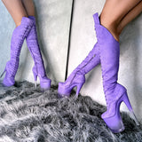 Purple Ombre Over Knee Boot - 8INCH - Old Style - Check description