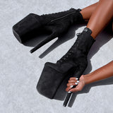 BabyDoll Black - 9 INCH, stripper shoe, stripper heel, pole heel, not a pleaser, platform, dancer, pole dance, floor work