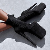 BabyDoll Black - 9 INCH, stripper shoe, stripper heel, pole heel, not a pleaser, platform, dancer, pole dance, floor work