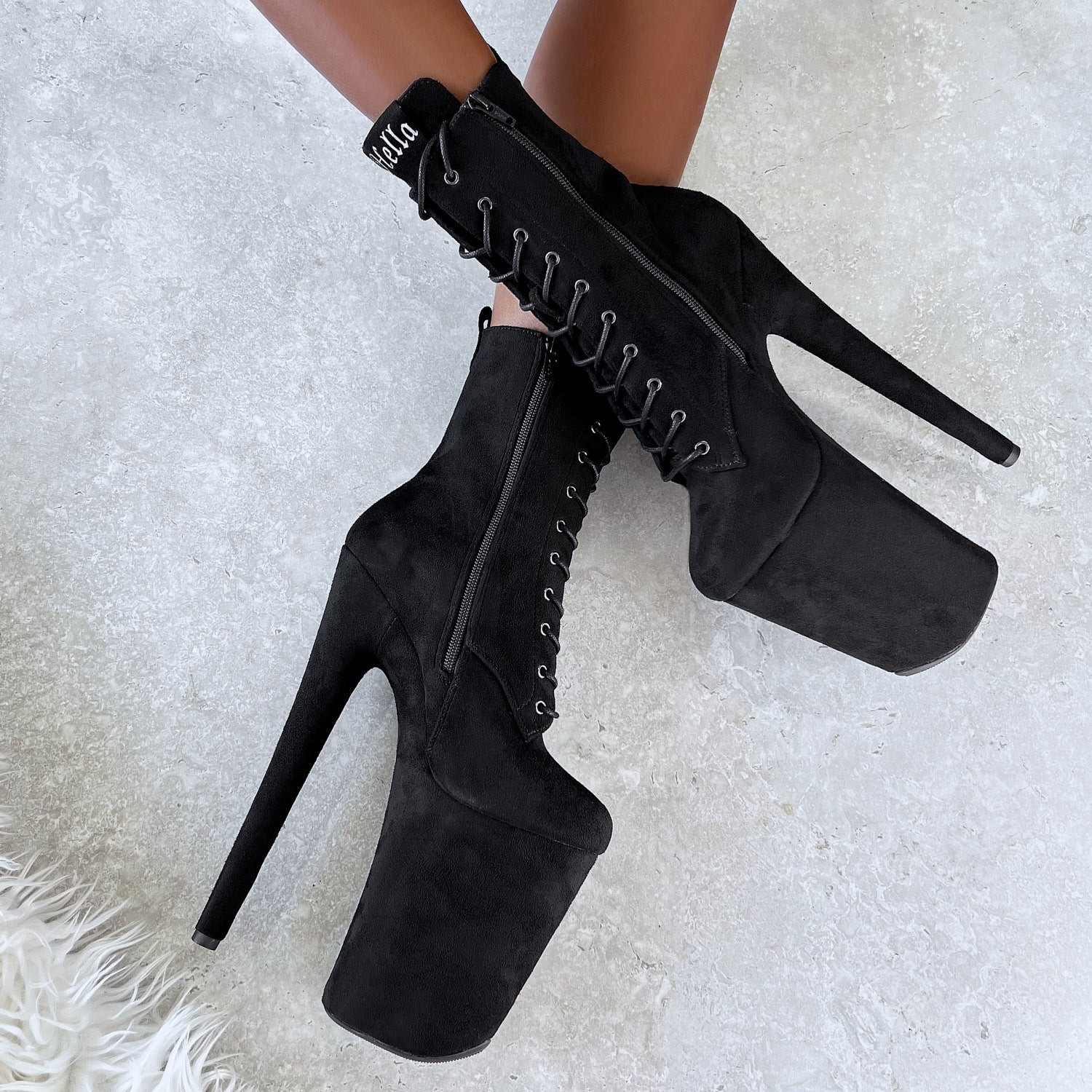 BabyDoll Black - 9 INCH, stripper shoe, stripper heel, pole heel, not a pleaser, platform, dancer, pole dance, floor work