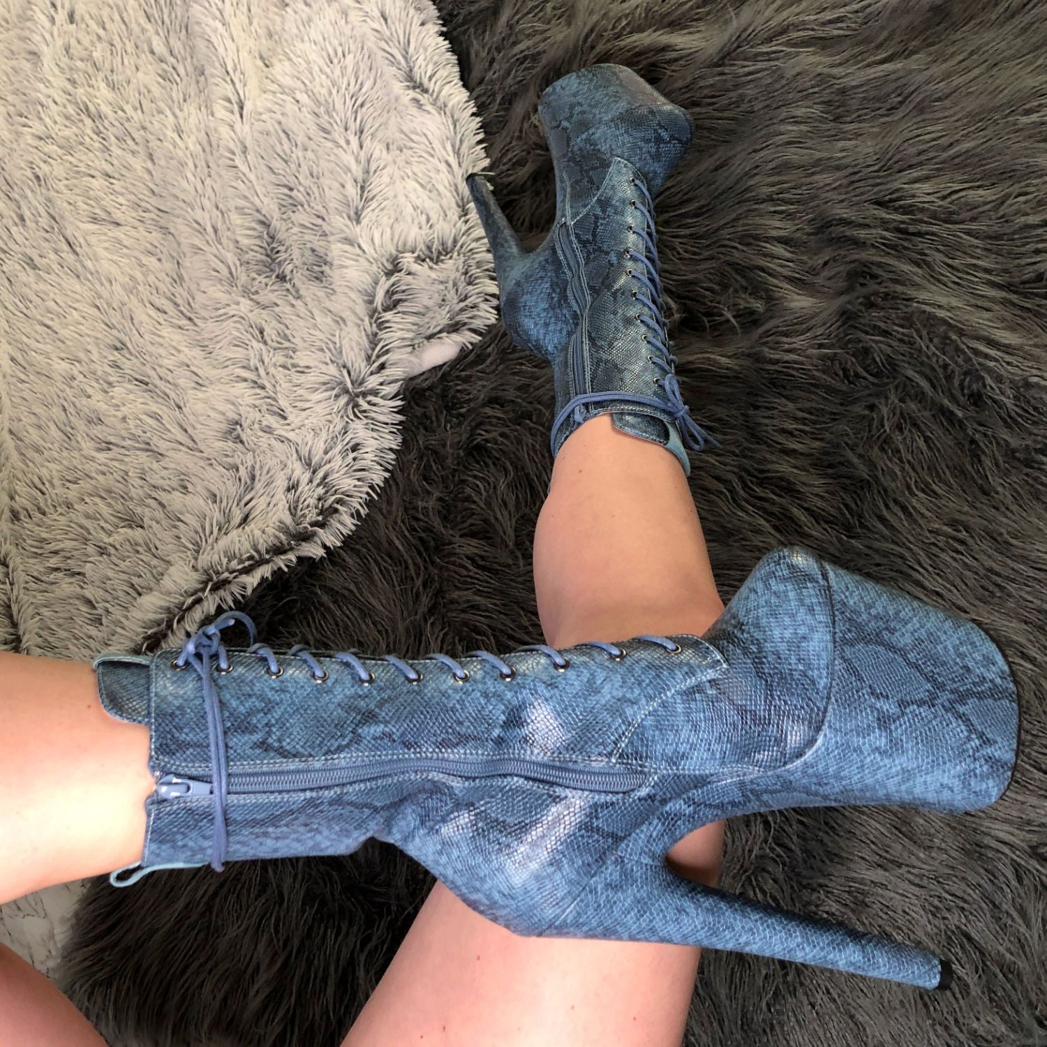 Anaconda Boot - 8 INCH, stripper shoe, stripper heel, pole heel, not a pleaser, platform, dancer, pole dance, floor work