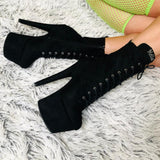 BabyDoll Black - 7 INCH, stripper shoe, stripper heel, pole heel, not a pleaser, platform, dancer, pole dance, floor work