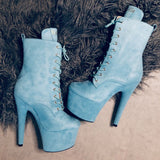 BabyDoll Baby Blue - 7 INCH, stripper shoe, stripper heel, pole heel, not a pleaser, platform, dancer, pole dance, floor work