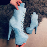 BabyDoll Baby Blue - 7 INCH, stripper shoe, stripper heel, pole heel, not a pleaser, platform, dancer, pole dance, floor work