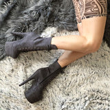 BabyDoll Dark Grey - 7 INCH, stripper shoe, stripper heel, pole heel, not a pleaser, platform, dancer, pole dance, floor work