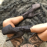 BabyDoll Dark Grey - 8 INCH, stripper shoe, stripper heel, pole heel, not a pleaser, platform, dancer, pole dance, floor work