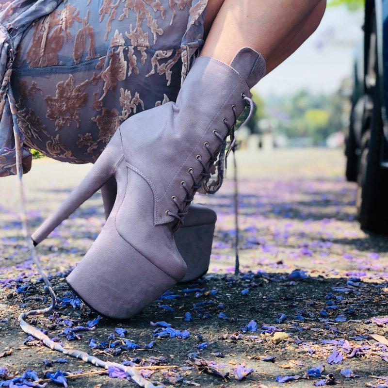 BabyDoll Lilac Mink - 8 INCH, stripper shoe, stripper heel, pole heel, not a pleaser, platform, dancer, pole dance, floor work