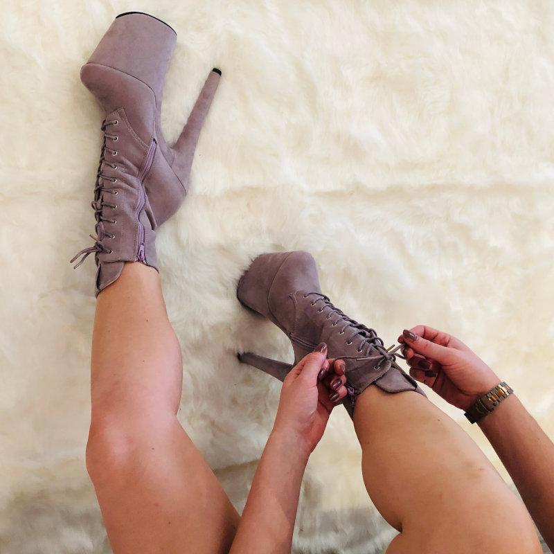 BabyDoll Lilac Mink - 8 INCH, stripper shoe, stripper heel, pole heel, not a pleaser, platform, dancer, pole dance, floor work