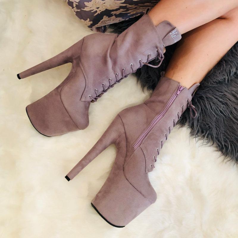 BabyDoll Lilac Mink - 8 INCH, stripper shoe, stripper heel, pole heel, not a pleaser, platform, dancer, pole dance, floor work