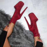 BabyDoll Dark Red - 9 INCH, stripper shoe, stripper heel, pole heel, not a pleaser, platform, dancer, pole dance, floor work
