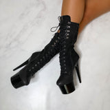 Blaq Kicks - 7 INCH, stripper shoe, stripper heel, pole heel, not a pleaser, platform, dancer, pole dance, floor work