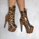 Empire Kicks Booties - Leopard - 7 INCH, stripper shoe, stripper heel, pole heel, not a pleaser, platform, dancer, pole dance, floor work