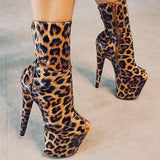 Empire Kicks Corset - Leopard - 8 INCH, stripper shoe, stripper heel, pole heel, not a pleaser, platform, dancer, pole dance, floor work