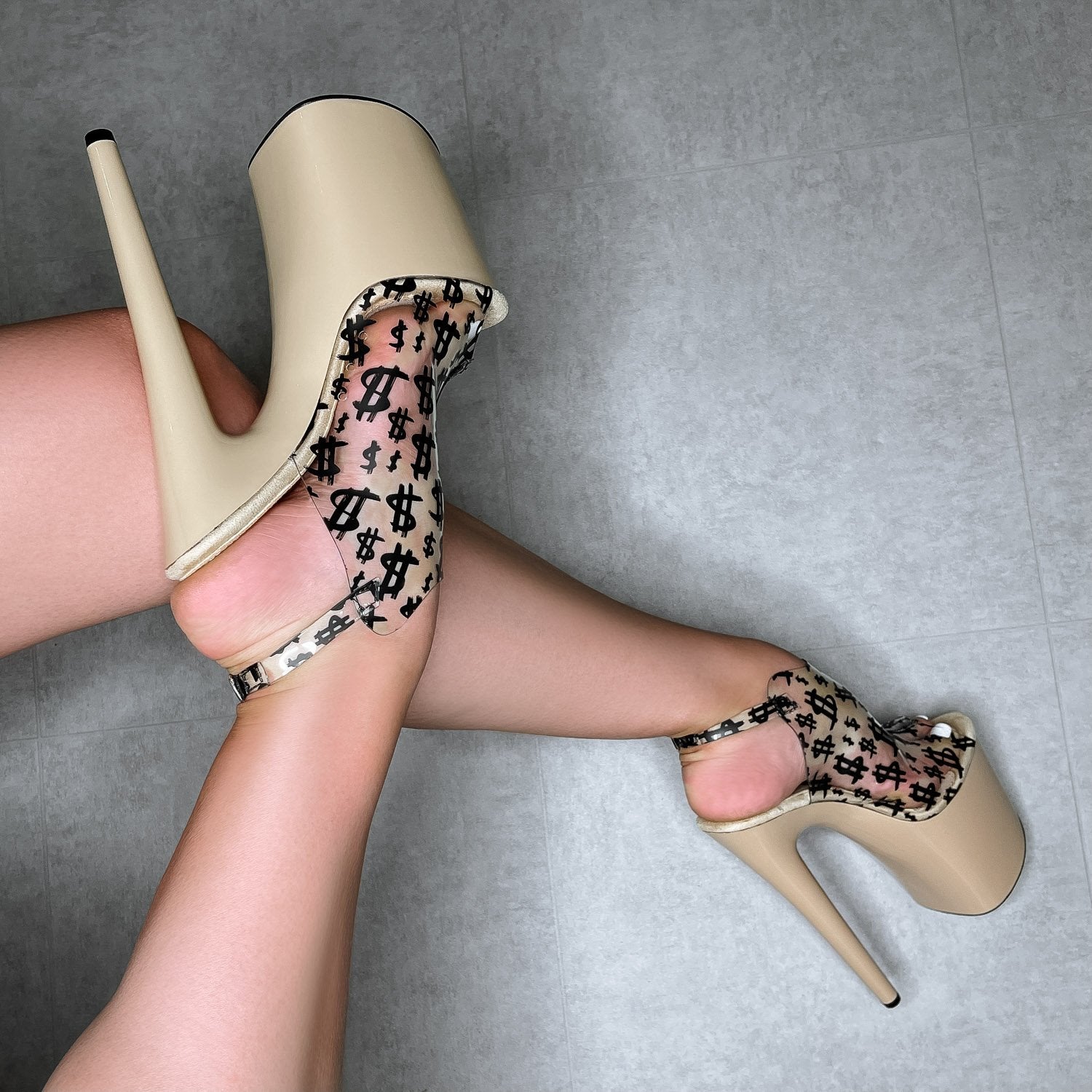 Make it Reign - Sand - 8 INCH, stripper shoe, stripper heel, pole heel, not a pleaser, platform, dancer, pole dance, floor work