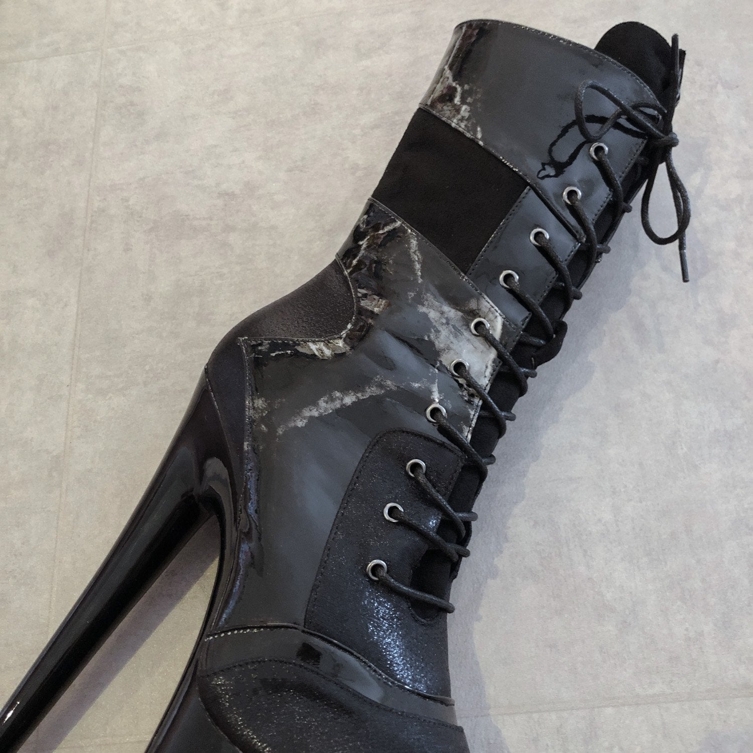 Empire Kicks Sneaker Black Marble - 7 INCH, stripper shoe, stripper heel, pole heel, not a pleaser, platform, dancer, pole dance, floor work