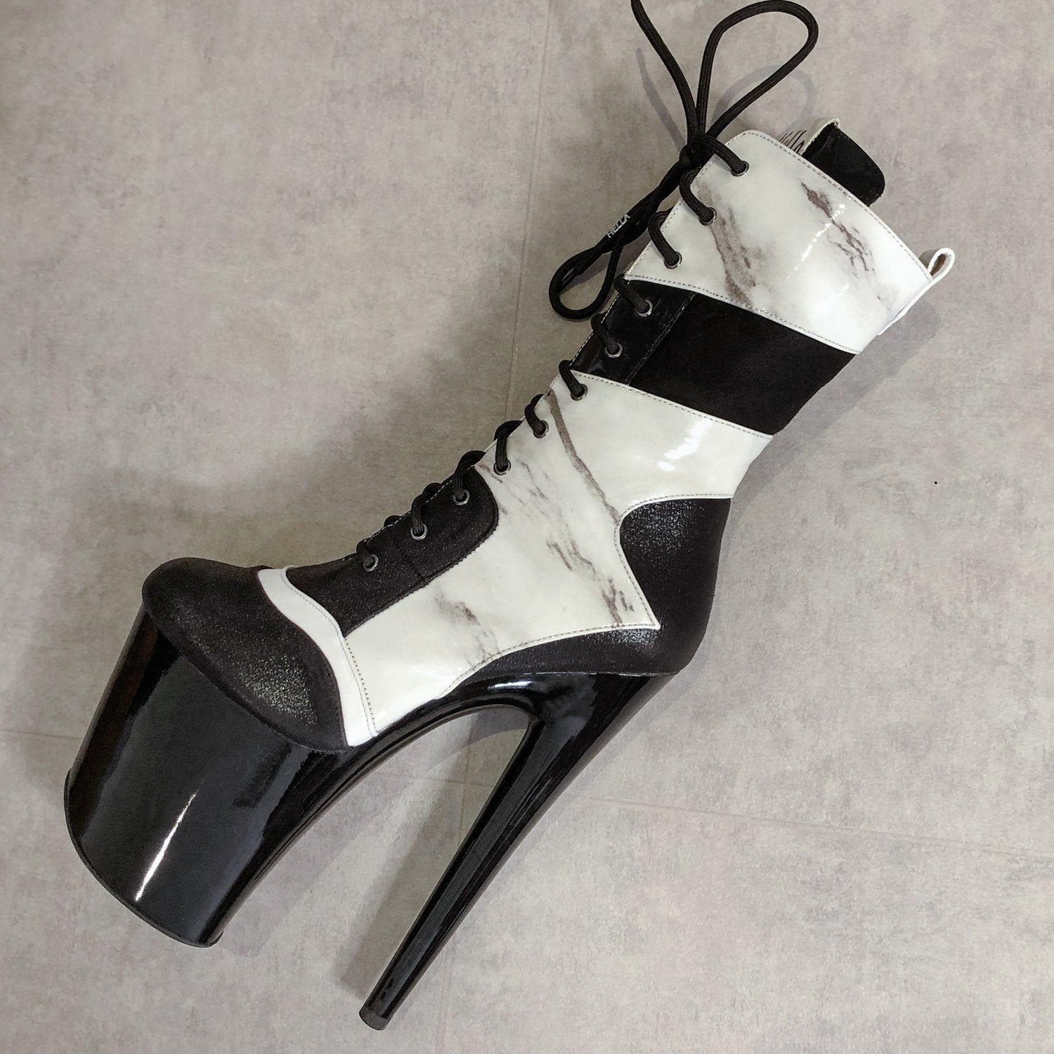 Sorbern 12 Inch High Heel Boots Women Crossdresser Drag Queen Short Boot  Thick Platform Shoe Lace Up Womens Heels Shoes 2020