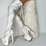 Faith Thigh High - Slim - 8 INCH, stripper shoe, stripper heel, pole heel, not a pleaser, platform, dancer, pole dance, floor work