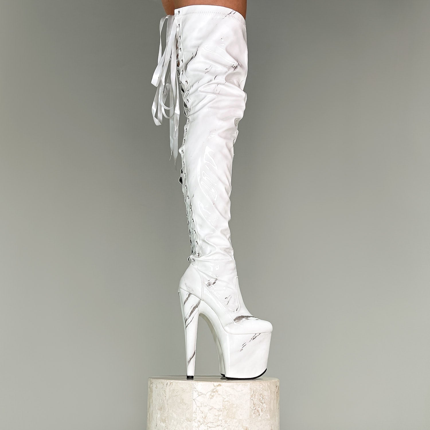 Faith Thigh High - Slim - 8 INCH, stripper shoe, stripper heel, pole heel, not a pleaser, platform, dancer, pole dance, floor work