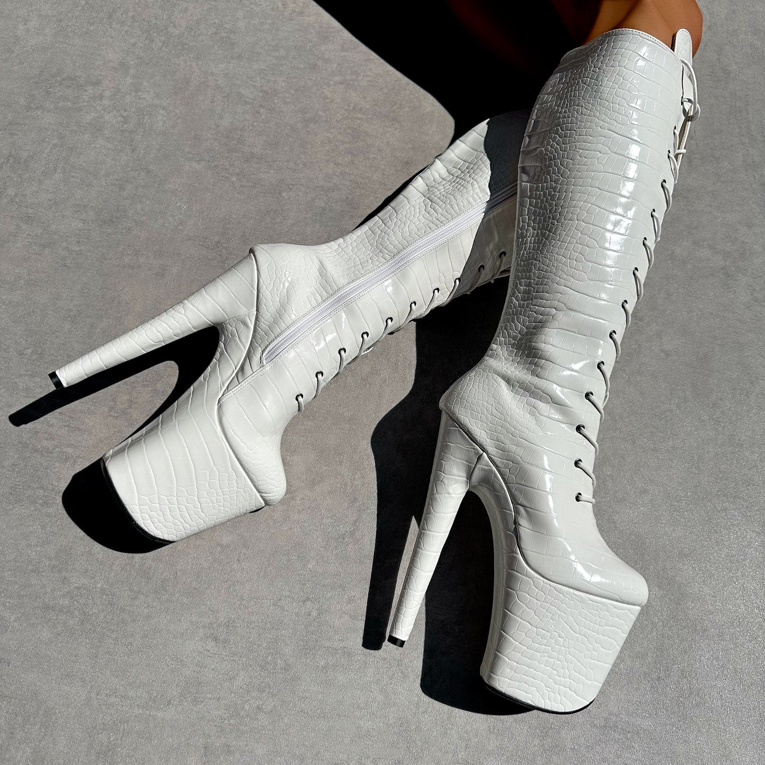 Fold Over Ladies Boots Grey Over The Knee Boots Uk Ghosted Knee