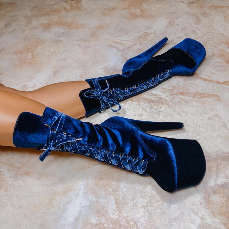 BabyDoll Velvet Old Money - 7 INCH, stripper shoe, stripper heel, pole heel, not a pleaser, platform, dancer, pole dance, floor work