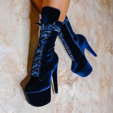 BabyDoll Velvet Old Money - 7 INCH, stripper shoe, stripper heel, pole heel, not a pleaser, platform, dancer, pole dance, floor work