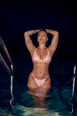 HOAH Bikini Clasp Release Thong Bottoms - Sparkle Pink