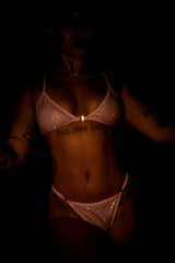 HOAH Bikini Clasp Release Thong Bottoms - Sparkle Pink