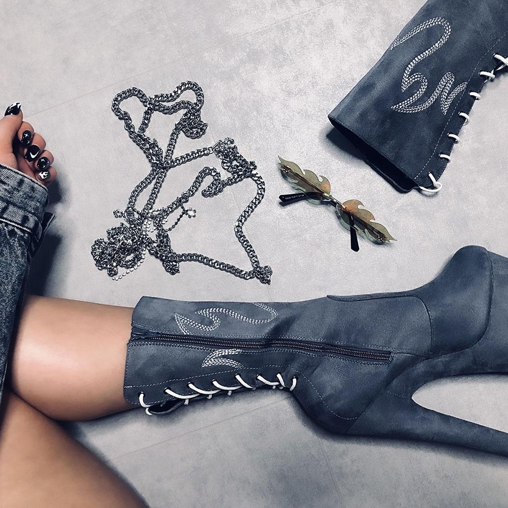 HellGirl Gray/White Flame - 8 INCH, stripper shoe, stripper heel, pole heel, not a pleaser, platform, dancer, pole dance, floor work