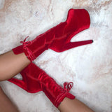 BabyDoll Velvet Bad Blood - 7 INCH, stripper shoe, stripper heel, pole heel, not a pleaser, platform, dancer, pole dance, floor work