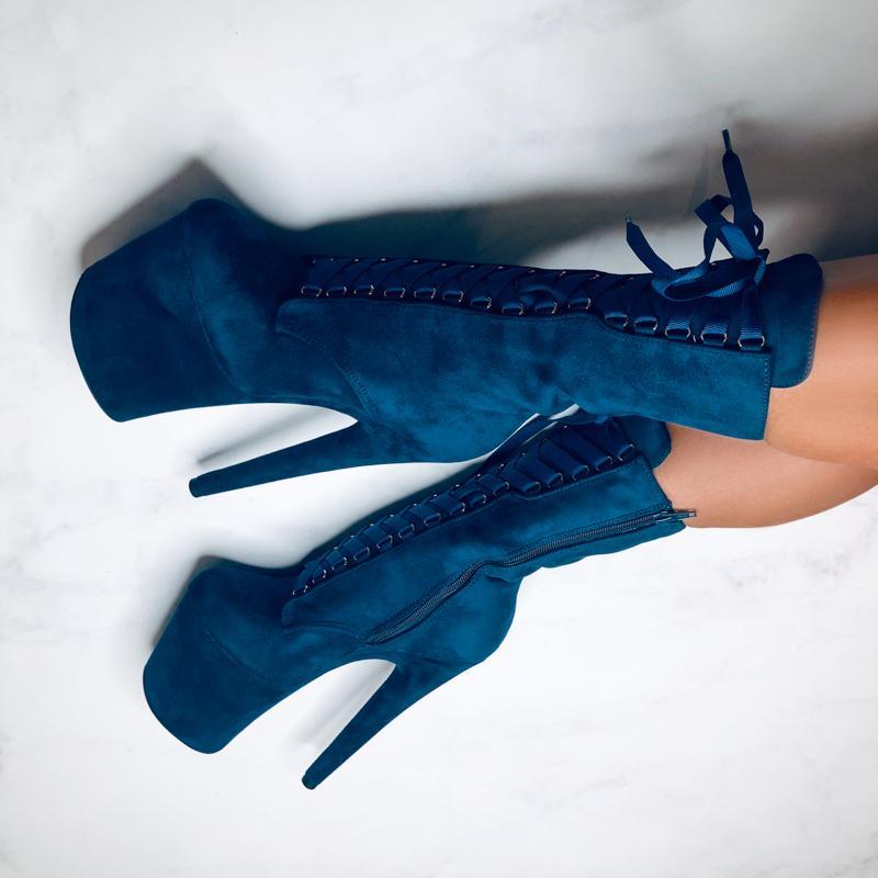High Babydoll Teal - 8 INCH, stripper shoe, stripper heel, pole heel, not a pleaser, platform, dancer, pole dance, floor work