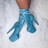 High Babydoll Baby Blue - 8 INCH, stripper shoe, stripper heel, pole heel, not a pleaser, platform, dancer, pole dance, floor work