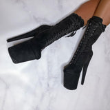 High Babydoll Black - 8 INCH, stripper shoe, stripper heel, pole heel, not a pleaser, platform, dancer, pole dance, floor work