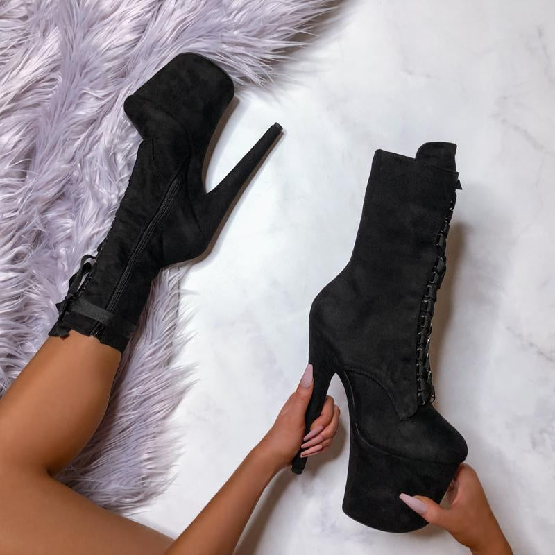 High Babydoll Black - 8 INCH, stripper shoe, stripper heel, pole heel, not a pleaser, platform, dancer, pole dance, floor work