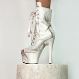 Hope Open Toe Boot - 7 INCH, stripper shoe, stripper heel, pole heel, not a pleaser, platform, dancer, pole dance, floor work