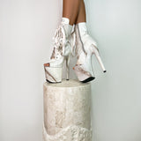 Hope Open Toe Boot - 8 INCH, stripper shoe, stripper heel, pole heel, not a pleaser, platform, dancer, pole dance, floor work