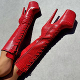 Out for Blood - Knee Boot - 8INCH, stripper shoe, stripper heel, pole heel, not a pleaser, platform, dancer, pole dance, floor work